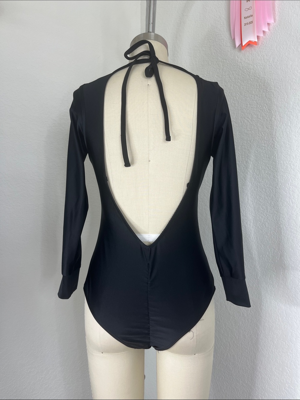 GlowNY Korean Long Sleeve Rashguard Open Back Tie Back Swimsuit Bathing Suit